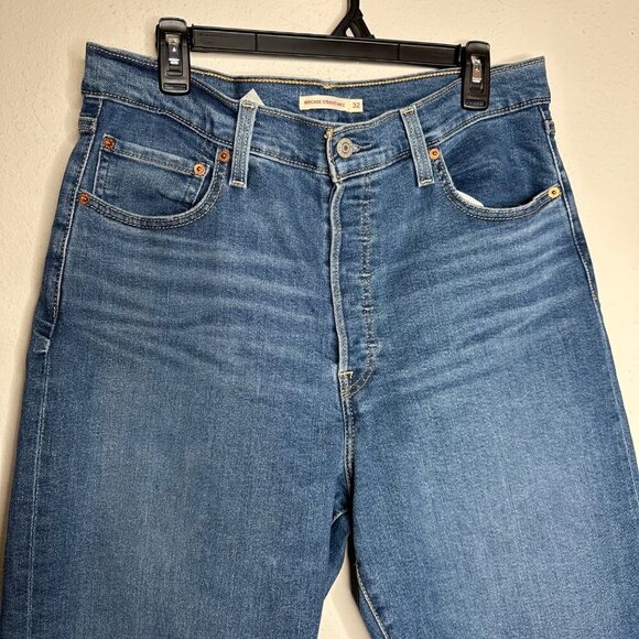 Levi's Ribcage button fly Straight Ankle Jeans Sz 32" - Picture 8 of 12